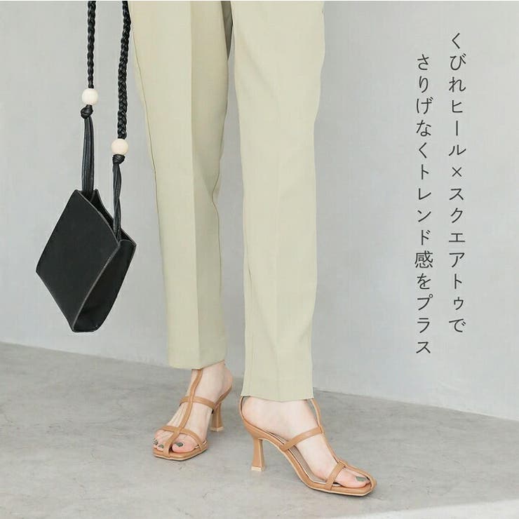 22春夏新作VivianサンダルレディーススクエアトゥＴストラップ細ヒールアンクルストラップ7.5cmヒールブラック黒キャメルグリーンアイボリーV71010SM