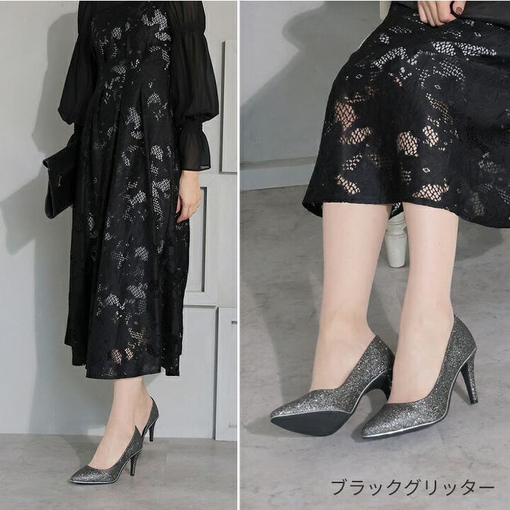 【未使用品】✨レネカオヴィラ パンプス ピンク ビジュー グリッター 36サイズ ビジューヒール グリッターパンプスRANDA公式サイト