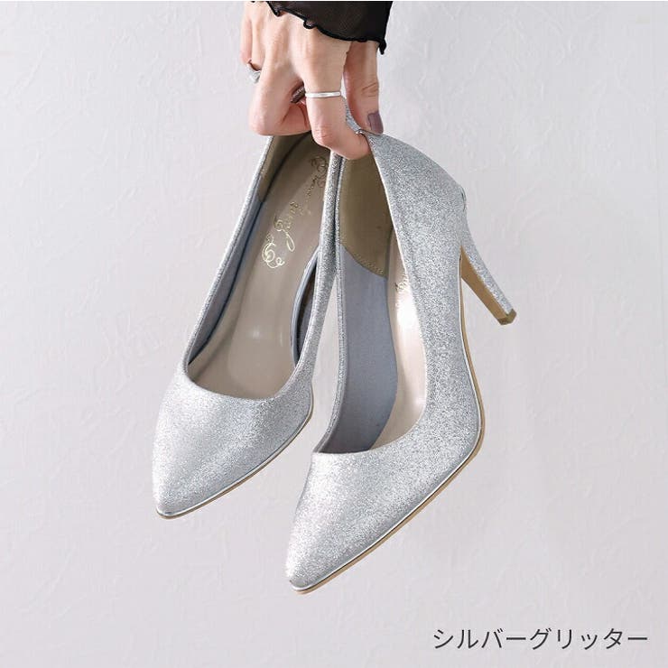 ピース付きグリッターパンプス[品番：VIVS0000672]｜VIVIAN