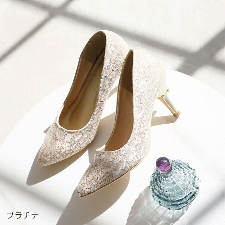 パールリング付きヒールレースグリッターパンプス | VIVIAN COLLECTION | 詳細画像13 