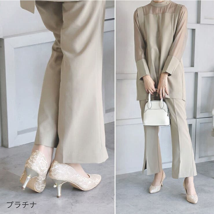 パールリング付きヒールレースグリッターパンプス | VIVIAN COLLECTION | 詳細画像10 