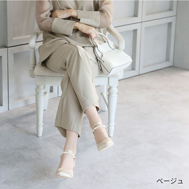 2WAYサテンパールストラップパンプス[品番：VIVS0009778