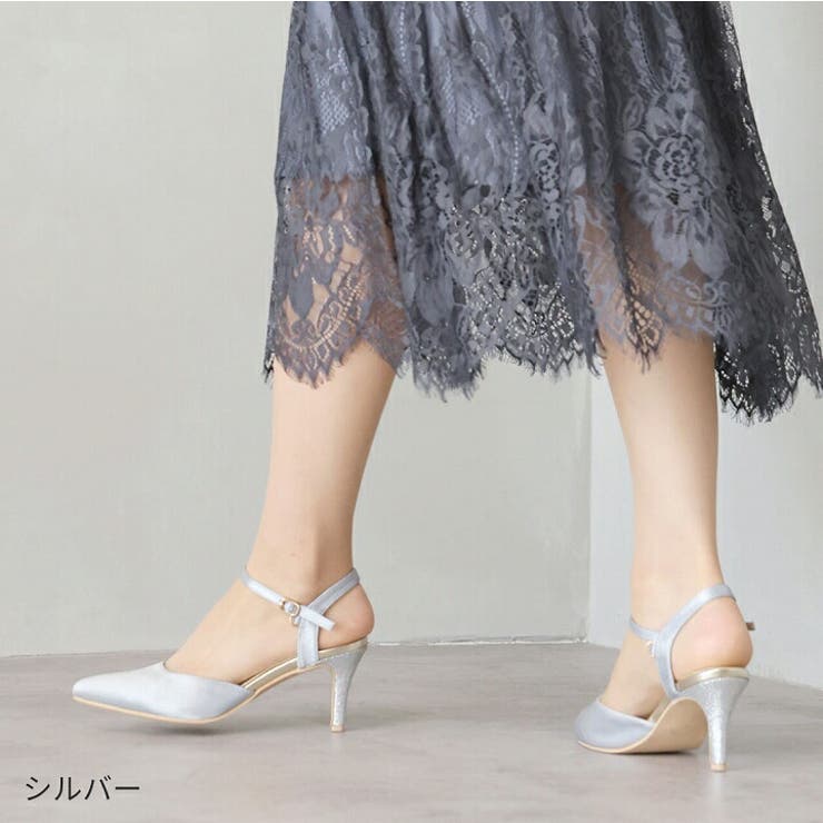 2WAYサテンパールストラップパンプス[品番：VIVS0009778