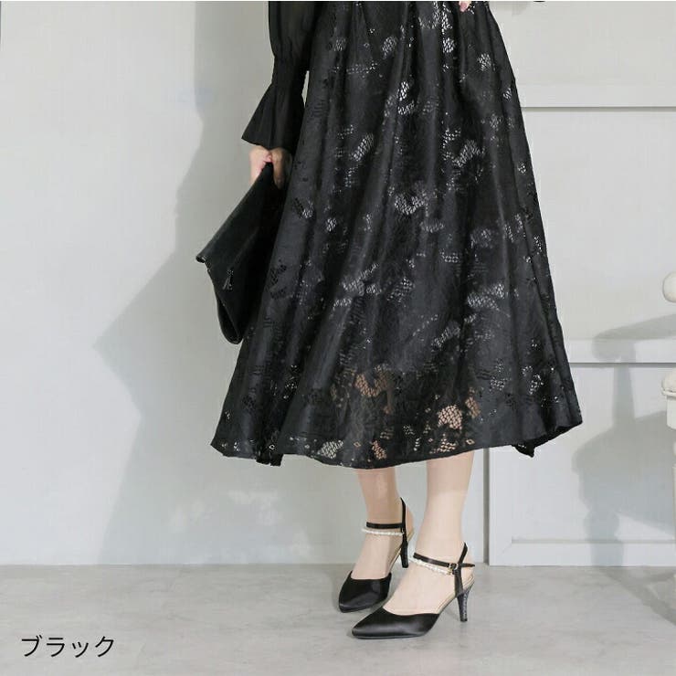2WAYサテンパールストラップパンプス[品番：VIVS0009778