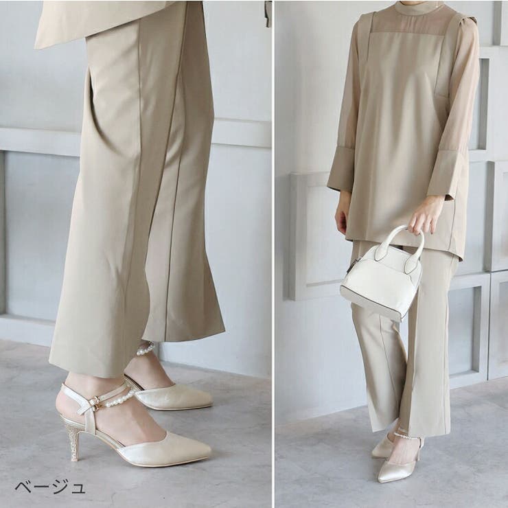 2WAYサテンパールストラップパンプス[品番：VIVS0009778