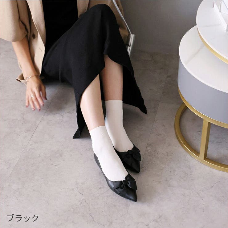 取り外しリボン付きポインテッドトゥパンプス[品番：VIVS0009863