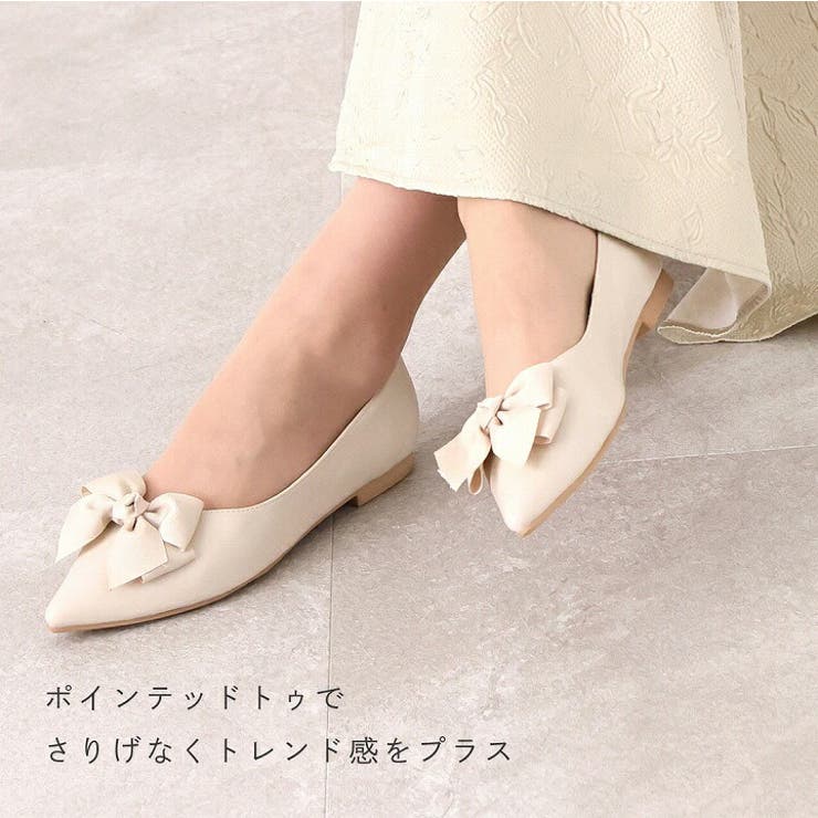 VIVAIA ブラウン　ポインテッドトゥ　パンプス 付属リボン付き　36 Azura] ポインテッドトゥ リボン付き フラット – VIVAIA JAPAN