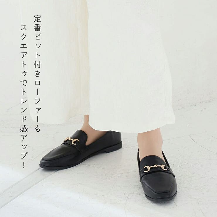 スクエアトゥビット付きローファー[品番：VIVS0000658]｜VIVIAN