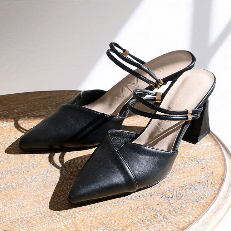 2WAYポインテッドトゥストラップミュールパンプス[品番