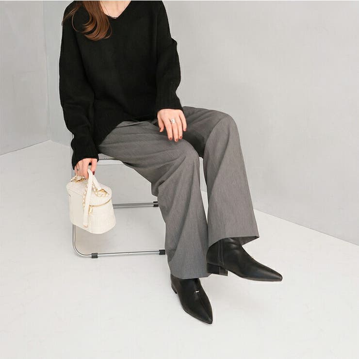 ポインテッドトゥゴールドアクセントストレッチショートブーツ | VIVIAN COLLECTION | 詳細画像14 