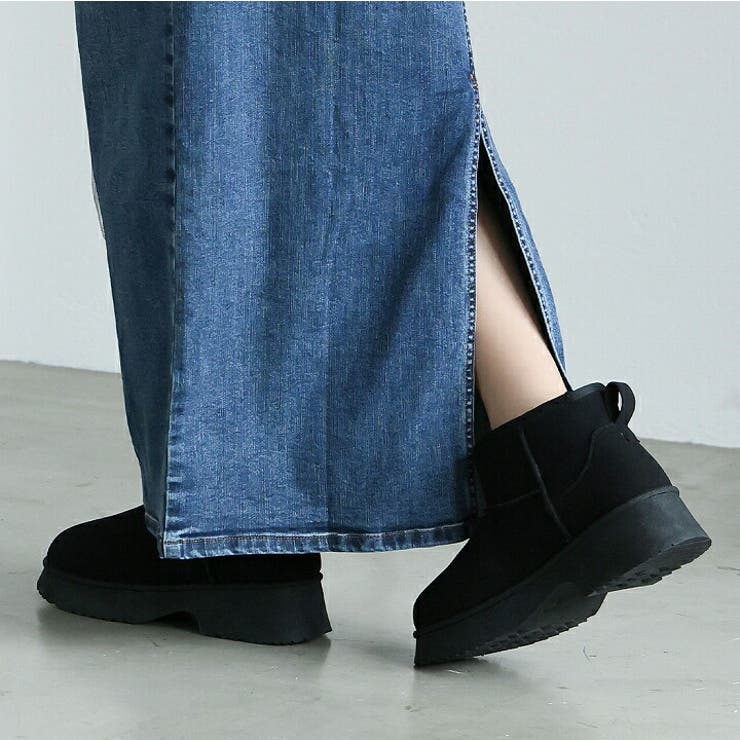 もふぽか厚底5.5cmチャンキーヒールムートンブーツ[品番：VIVS0010109