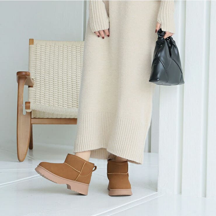 もふぽか厚底5.5cmチャンキーヒールムートンブーツ | VIVIAN COLLECTION | 詳細画像13 