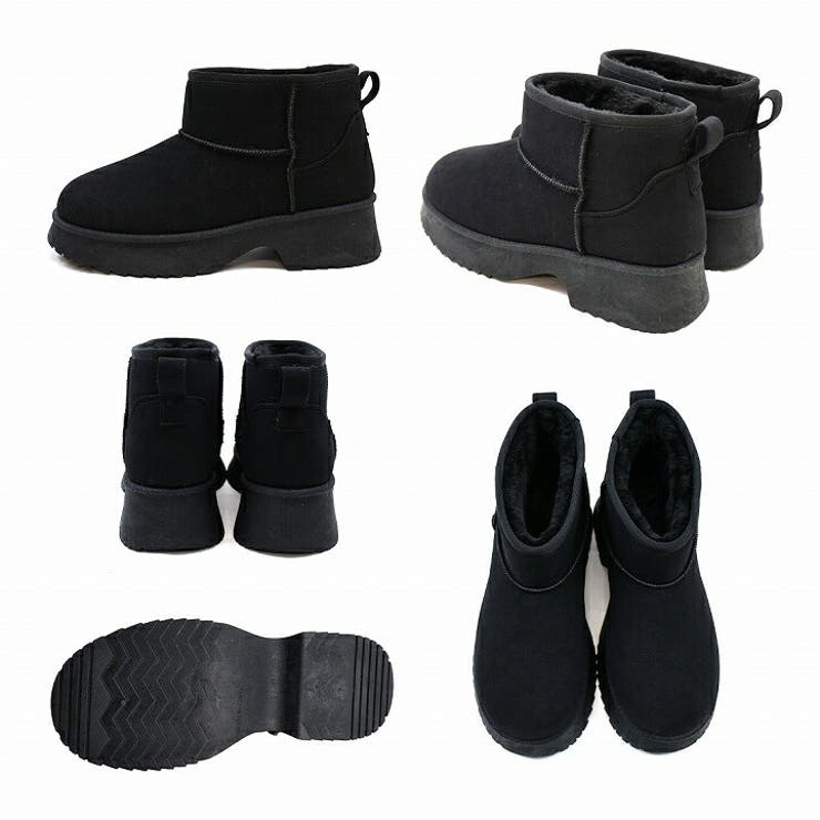 もふぽか厚底5.5cmチャンキーヒールムートンブーツ[品番：VIVS0010109