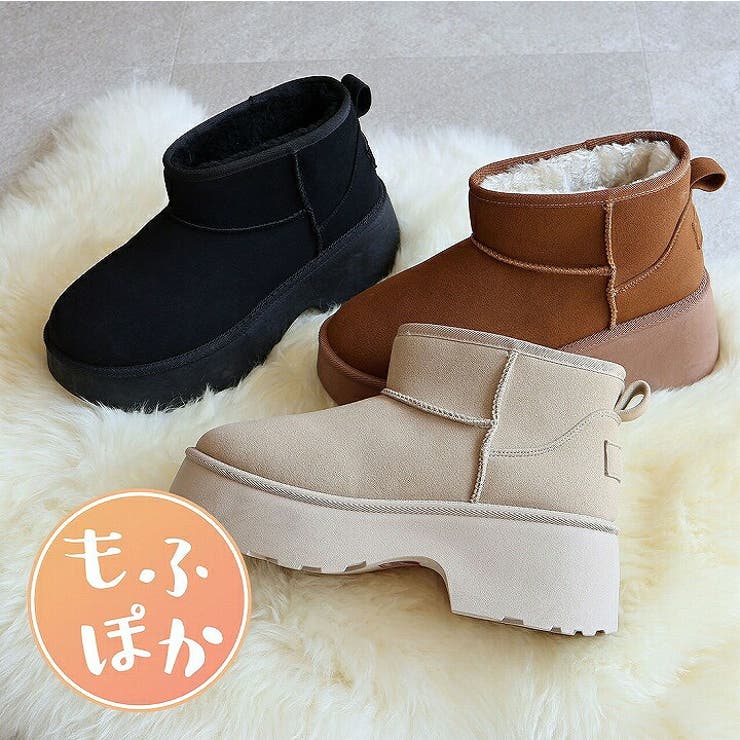 もふぽか厚底7cmチャンキーヒールムートンブーツ | VIVIAN COLLECTION | 詳細画像1 