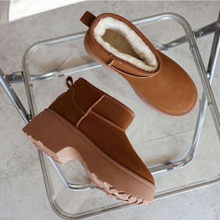 もふぽか厚底7cmチャンキーヒールムートンブーツ | VIVIAN COLLECTION | 詳細画像19 