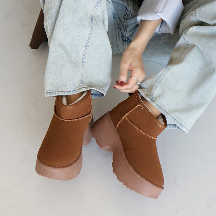 もふぽか厚底7cmチャンキーヒールムートンブーツ | VIVIAN COLLECTION | 詳細画像7 