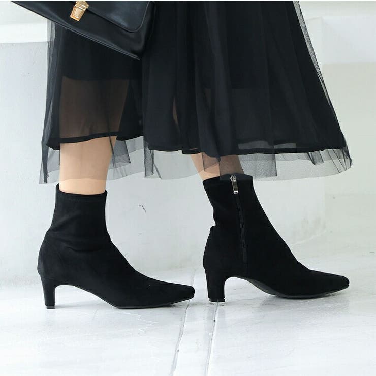 プレートヒールストレッチショートブーツ | VIVIAN COLLECTION | 詳細画像13 