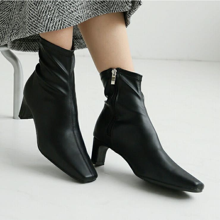 プレートヒールストレッチショートブーツ | VIVIAN COLLECTION | 詳細画像8 