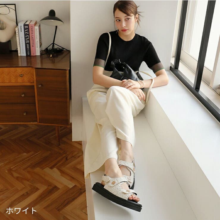 厚底ゴールドモチーフツイードサンダル | VIVIAN COLLECTION | 詳細画像18