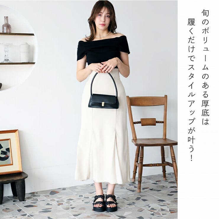 厚底ゴールドモチーフツイードサンダル | VIVIAN COLLECTION | 詳細画像6