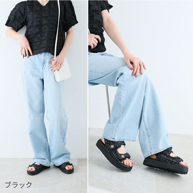 厚底ゴールドモチーフツイードサンダル | VIVIAN COLLECTION | 詳細画像9