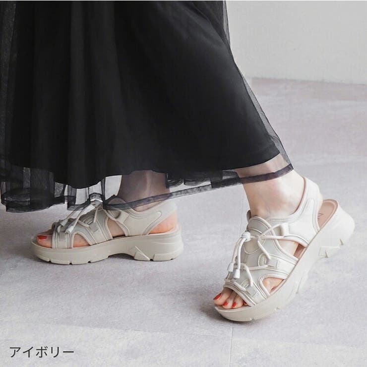 やわらかソールレースアップスニーカーサンダル[品番