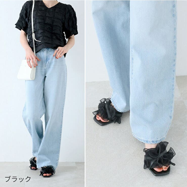 シアークロスフリルスクエアトゥストラップサンダル | VIVIAN COLLECTION | 詳細画像9 