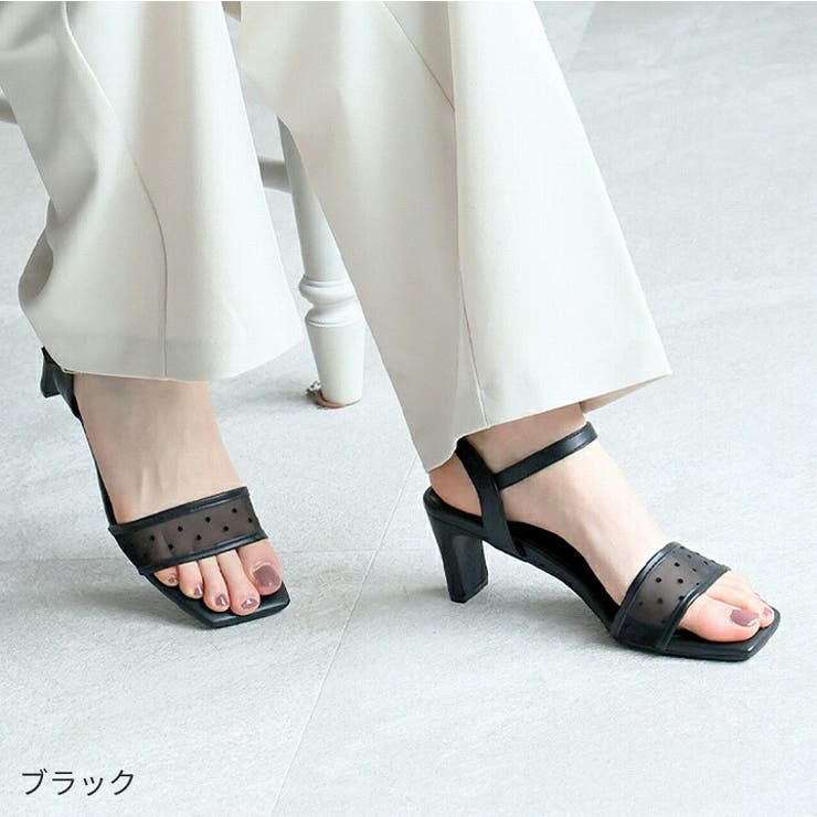 スクエアトゥシアーチュールストラップサンダル | VIVIAN COLLECTION | 詳細画像15 