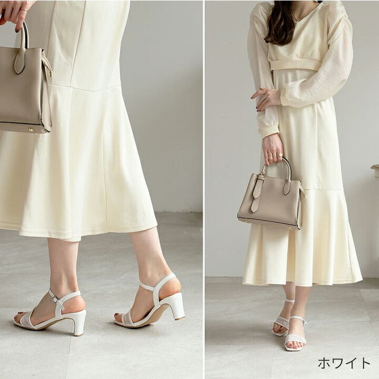 スクエアトゥシアーチュールストラップサンダル | VIVIAN COLLECTION | 詳細画像10 