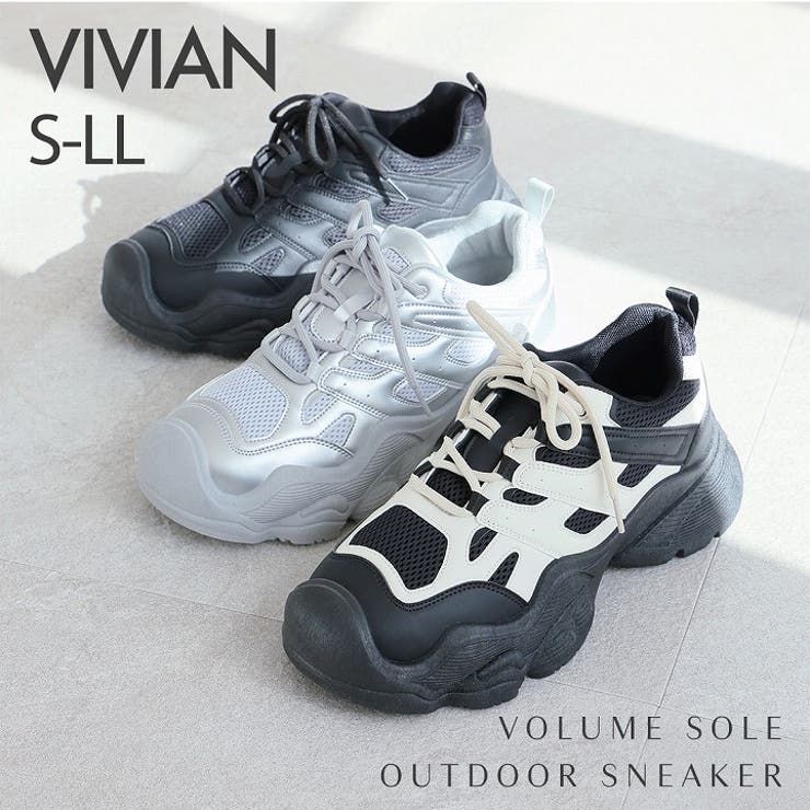 厚底コンビカラーアウトドアスニーカー[品番：VIVS0009998]｜VIVIAN COLLECTION（ヴィヴィアンコレクション  ）のレディースファッション通販｜SHOPLIST（ショップリスト）