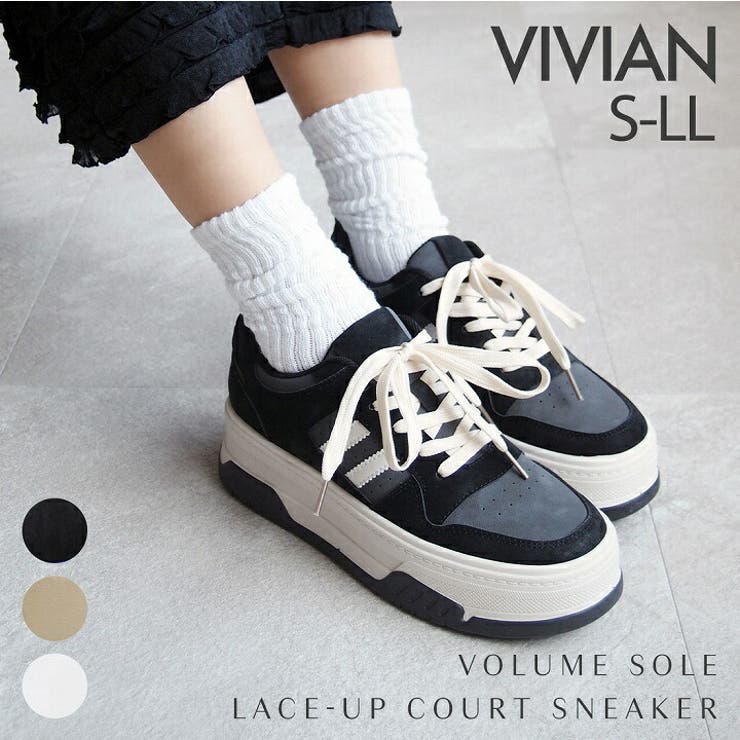 厚底レースアップコートスニーカー | VIVIAN COLLECTION | 詳細画像1 