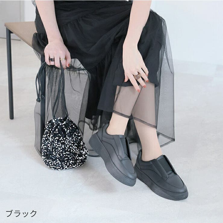 厚底ゴムデザインスリッポンスニーカー[品番：VIVS0009995