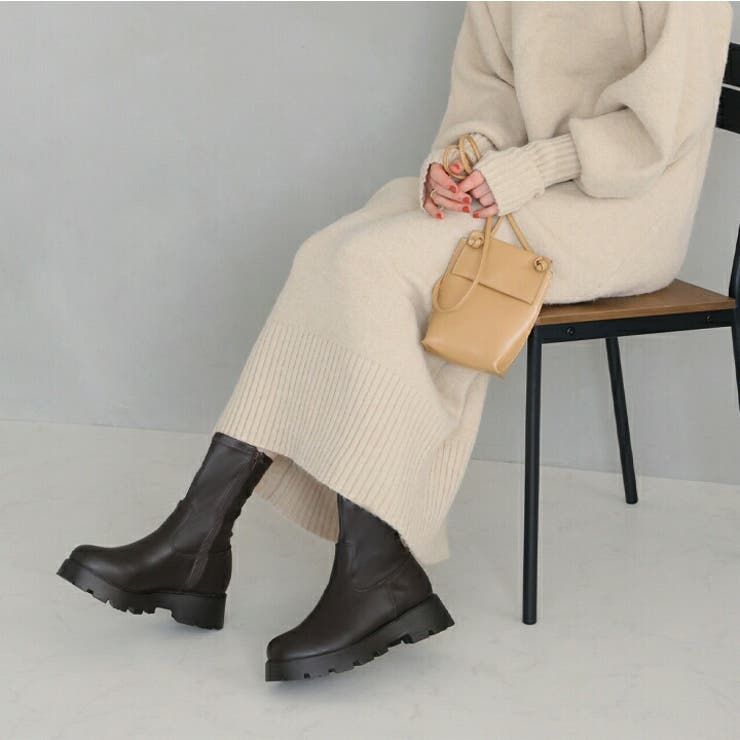 厚底インヒールストレッチミドルブーツ[品番：VIVS0009841]｜VIVIAN