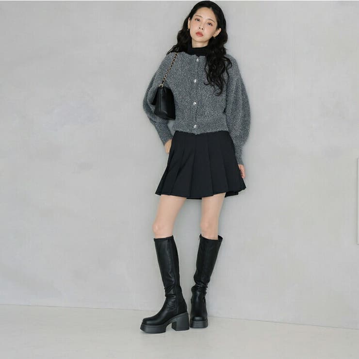 厚底チャンキーヒールストレッチロングブーツ | VIVIAN COLLECTION | 詳細画像6 