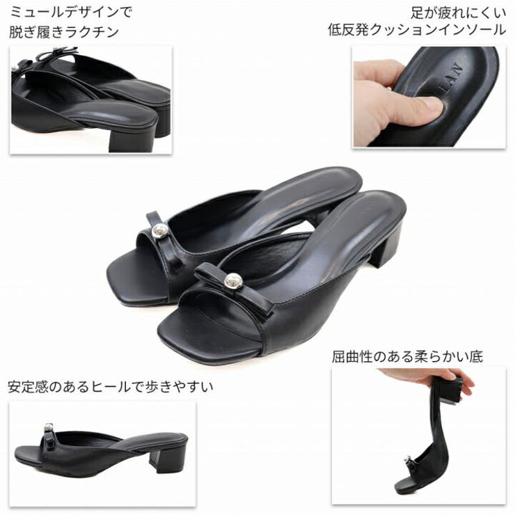 リボンメタルパーツミュールサンダル | VIVIAN COLLECTION | 詳細画像4 