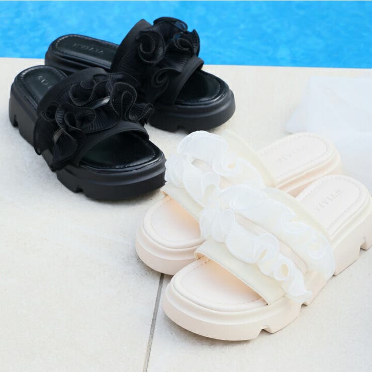 シアーフリル厚底サンダル | VIVIAN COLLECTION | 詳細画像5 