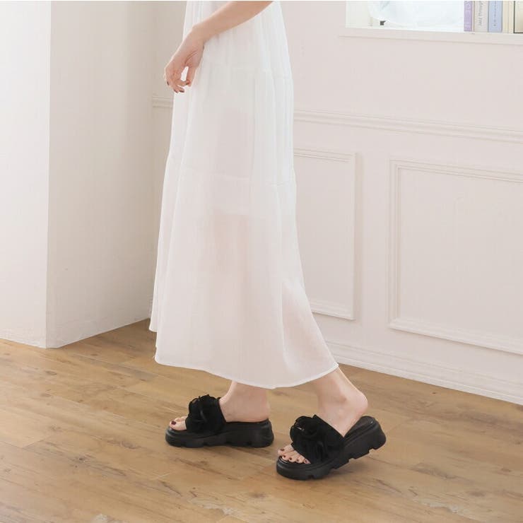 シアーフリル厚底サンダル | VIVIAN COLLECTION | 詳細画像6 