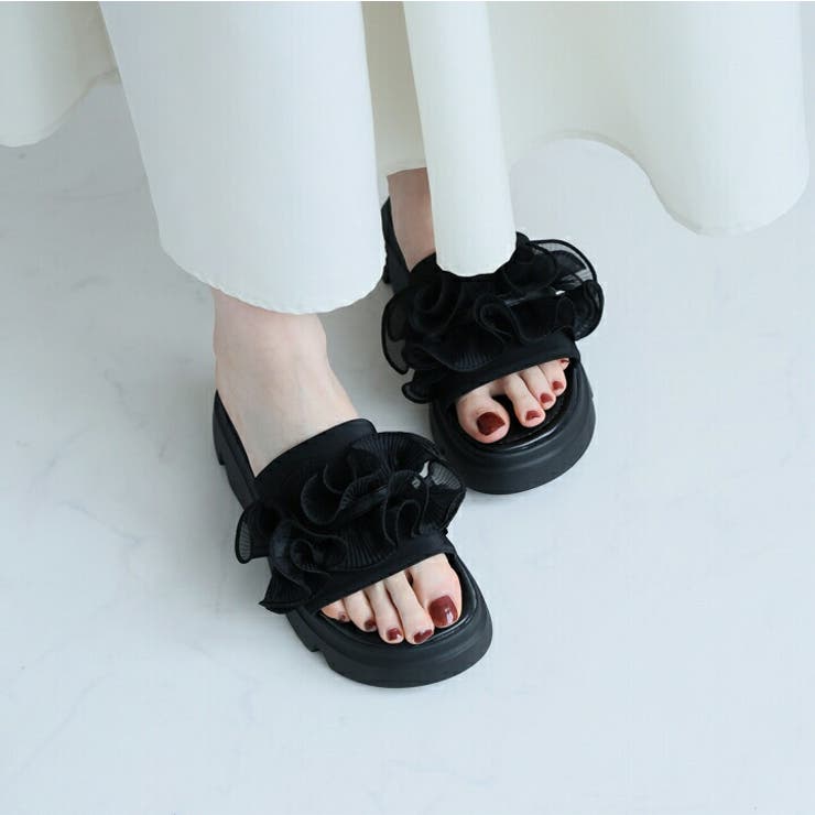 シアーフリル厚底サンダル | VIVIAN COLLECTION | 詳細画像9 