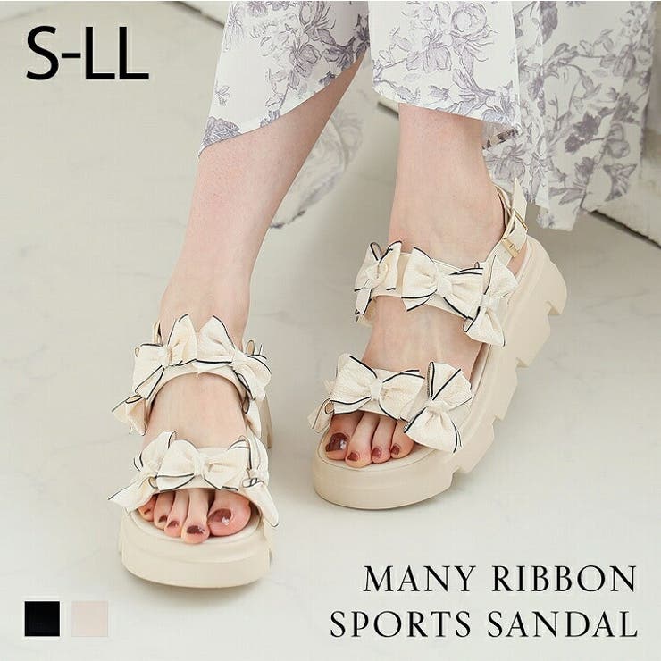 メニーリボン厚底スポーツサンダル | VIVIAN COLLECTION | 詳細画像1 