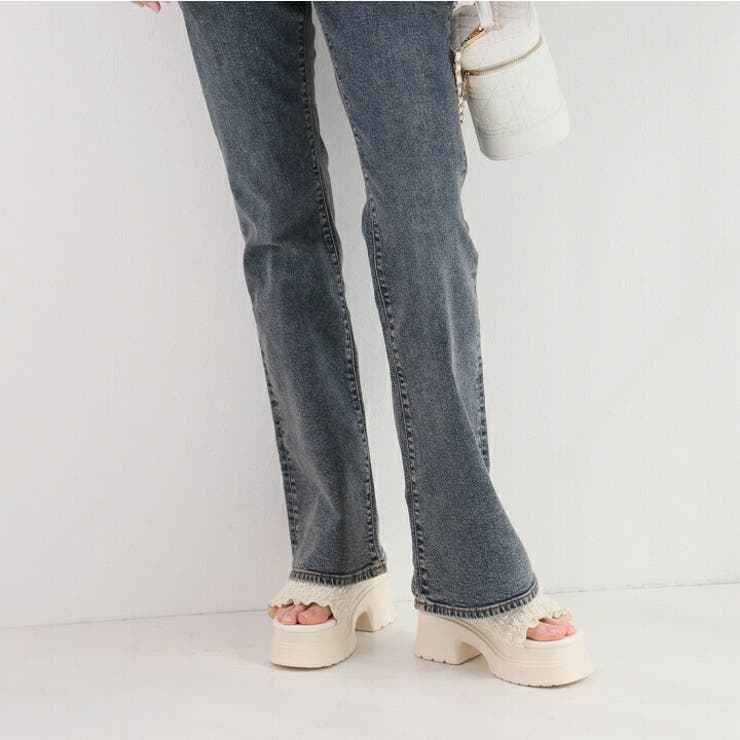 フリルギャザー厚底プラットフォームミュールサンダル | VIVIAN COLLECTION | 詳細画像13 