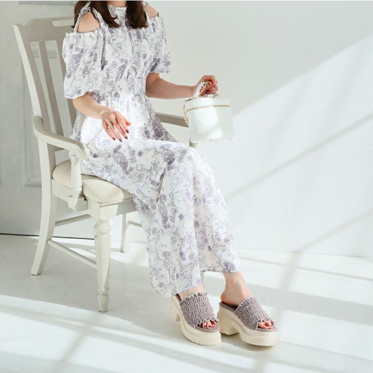 フリルギャザー厚底プラットフォームミュールサンダル | VIVIAN COLLECTION | 詳細画像19 