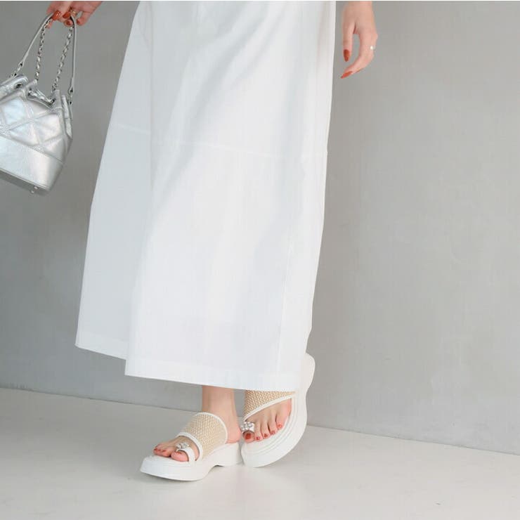 キラキラフラワービジュー厚底トングサンダル | VIVIAN COLLECTION | 詳細画像17 