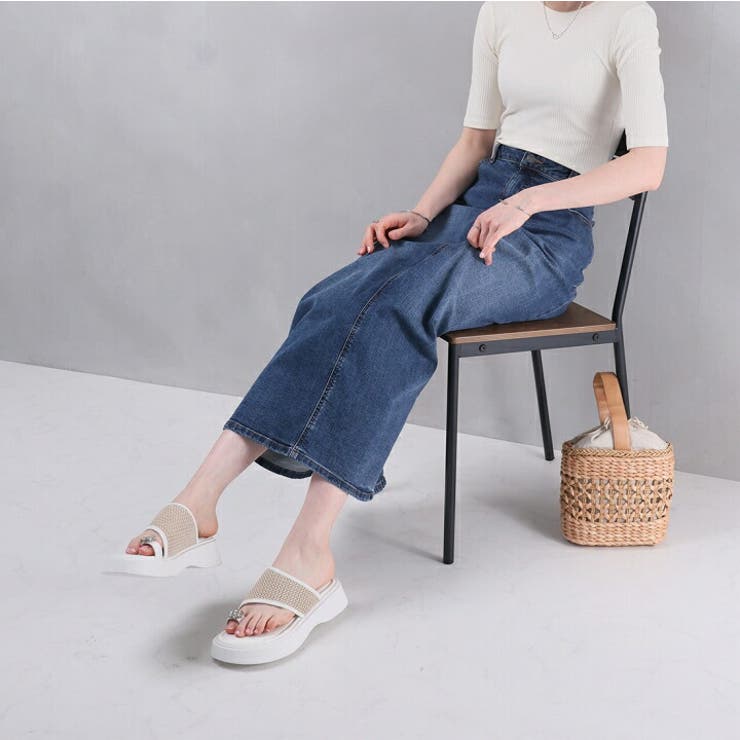 キラキラフラワービジュー厚底トングサンダル | VIVIAN COLLECTION | 詳細画像20 