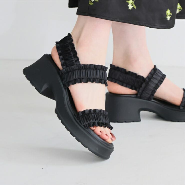 フリルギャザー厚底サンダル | VIVIAN COLLECTION | 詳細画像11 