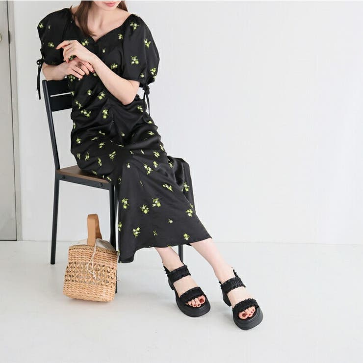 フリルギャザー厚底サンダル | VIVIAN COLLECTION | 詳細画像12 