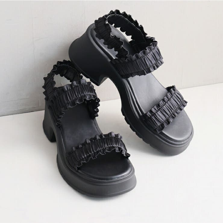 フリルギャザー厚底サンダル | VIVIAN COLLECTION | 詳細画像14 