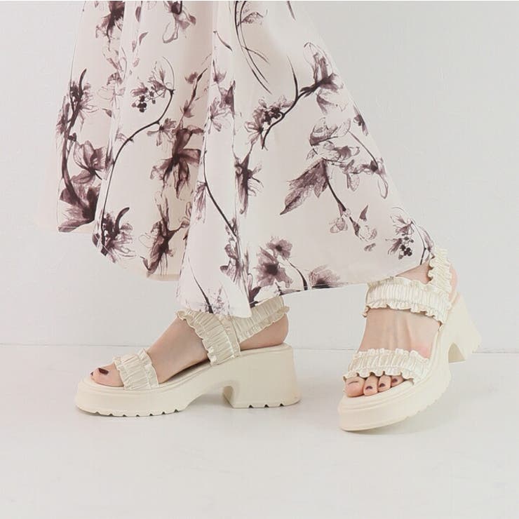 フリルギャザー厚底サンダル | VIVIAN COLLECTION | 詳細画像15 