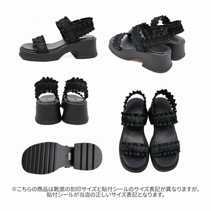フリルギャザー厚底サンダル | VIVIAN COLLECTION | 詳細画像3 
