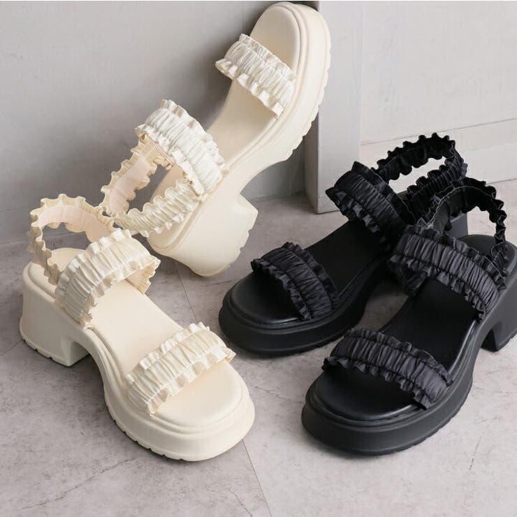 フリルギャザー厚底サンダル | VIVIAN COLLECTION | 詳細画像7 