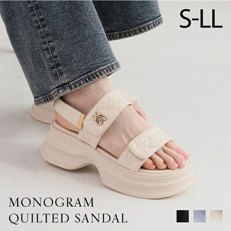 厚底モノグラムキルティングサンダル | VIVIAN COLLECTION | 詳細画像1 
